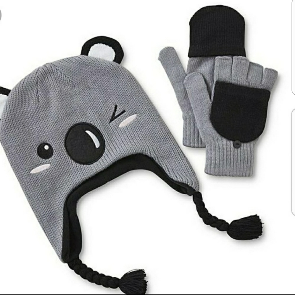 Koala hat and glove set